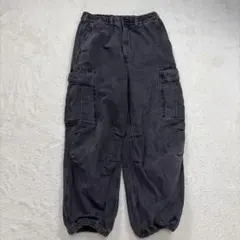 極美品 ジーユー デニムスーパーワイドカーゴパンツ 綿100% カジュアル 無地