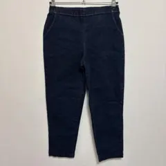 ストレッチ デニムパンツ 【10P】濃紺 ウエストゴム 楽ちん 大人カジュアル