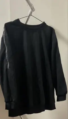 SHEIN ブラック ジップデザイン スウェット