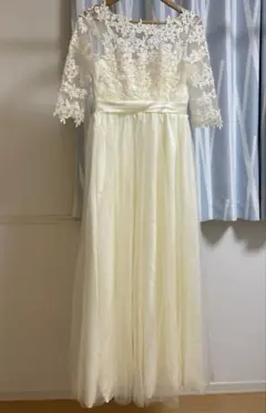 マキシロング丈 七分袖 ウエディングドレス 二次会 前撮り