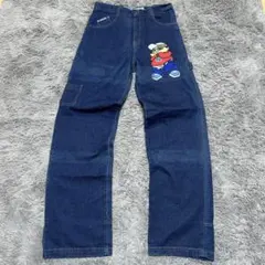 【PANDIRSTA】パンダ　刺繍　ペイント　ストレッチ　デニムパンツ　XXL PANDIRSTA】パンダ 刺繍 ペイント ストレッチ デニムパンツ XXL - メルカリ