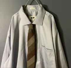 古着　ネクタイシャツ　ブルー　イージーシャツ