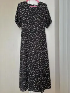 花柄 ロング 半袖 ワンピース