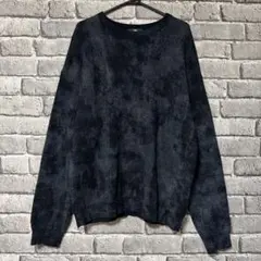 【美品】HARE　ブリーチアブストラクトニット　ブラック　セーター　ジャガード