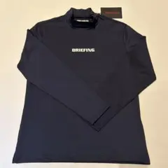 6892【美品】ブリーフィング モックネック 長袖Tシャツ バックロゴ 黒