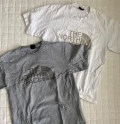 【廃盤品・希少】ノースフェイス 2枚セット ビッグロゴTシャツ 白・グレー