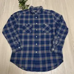 アーバンリサーチ メンズ チェックシャツ 長袖 ブルー 日本製 38 送料込み