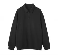 【試着のみ】無印良品　二重編み衿付きプルオーバー　XL ブラック