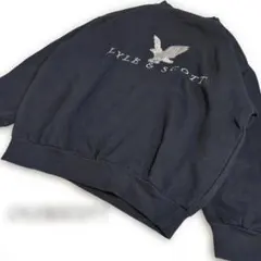 【LYLE&SCOTT】　ロゴ刺繍　裏ボア　トレーナー　スウェット　ブラック