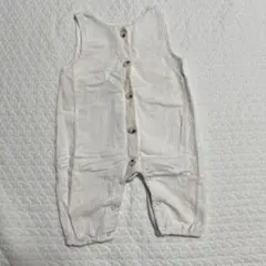 ホワイト コーデュロイノースリーブオーバーオール 90cm 韓国子供服