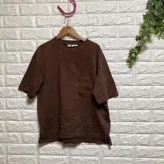 【ユニクロ】（S）オーバーサイズクルーネックT 胸ポケット サイドスリット