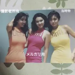 細川ふみえ　他　ボディコン　当時物　1992年　富士急ハイランド　生写真　貴重のサムネイル
