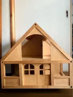 ハンドメイド木製無垢材ペットハウス猫犬用屋根開閉棚付 収納※直接渡し