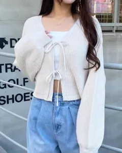 INGNI トップス 2つリボンニットカーディガン Mサイズ 【F122