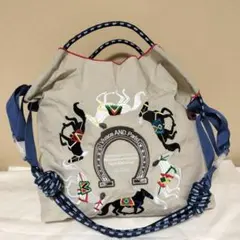 馬の刺繍　エコバッグ トートバッグ　ナイロン Ball&Chain Mサイズ