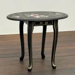 H110K56a トールペイント アンティーク調 サイドテーブル 猫脚