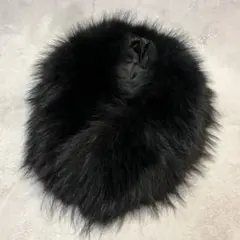 黒のリアルファーつけ襟　毛皮マフラー