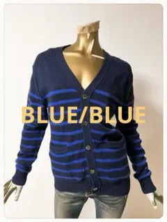 ☘️T23392☘️BLUE/BLUE 長袖 ボーダー カーディガン 1のサムネイル