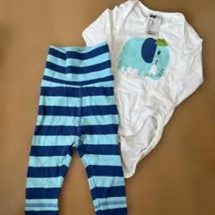 H&M 象プリントロンパースとレギンスセット 1〜2m