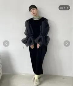 SANSeLF サンセルフ シースルーボリュームパフドレス ゆったり　完売品