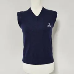 マンシングウェア/MUNSINGWEAR Vネック ニット ベスト【S】ネイビー