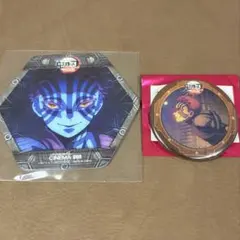 鬼滅の刃　ufotable 猗窩座 コースター 缶バッジ セット