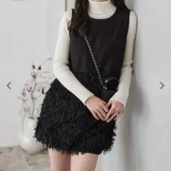 神戸レタス シャギー切替チュニックワンピース