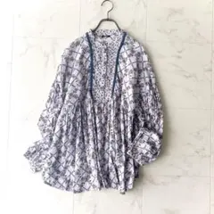 美品 marbleSUD フローラルラティスチュニック パープル 花柄 フリーのサムネイル