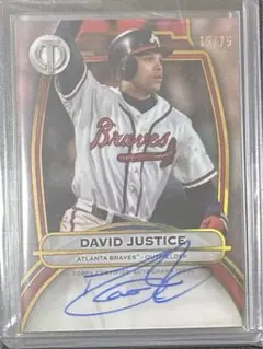 David Justice サイン入りカード 15/75