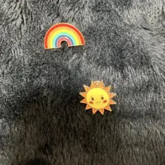 虹と太陽のブローチセット