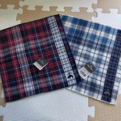 (新品)Brooks Brothers タオルハンカチ 2枚セット チェック柄のサムネイル