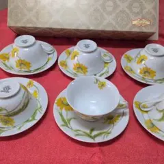 Noritake 花柄 ティーカップセット 6客