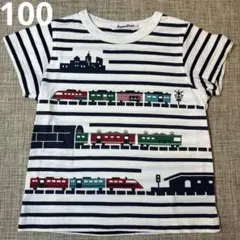 familiar 半袖　電車　列車柄 Tシャツ 100 綿100%