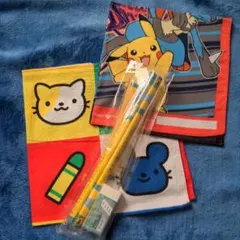 クロネコヤマト 鉛筆と定規と消しゴムセット　ポケモンハンカチ　他