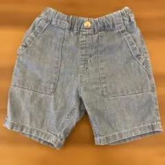 petit main デニム調ハーフパンツ 100cm