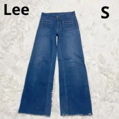 Lee ハイライズバギー 美品 S デニムパンツ LL4770 フリンジ ブルー