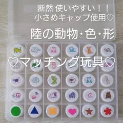 陸 マッチング 動物 R1 知育玩具 ペットボトルキャップ パズル 療育 指先