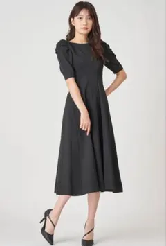 パワショルニットフレアワンピース