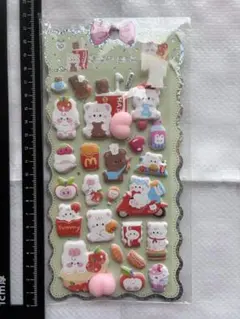 うさぎ・くまかわいいステッカー　ぷにぷにシール　おしりシール