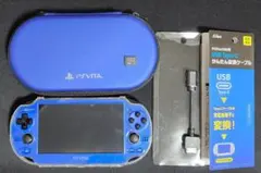 動作確認済　PSVITA　PCH-1000　ブルー　付属品有　認証解除済