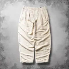 90s USA製DOCKERS ツータックワイドリネンスラックス 極太 エクリュ
