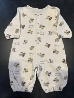 【美品】ミッキー・ミニー プリントロンパース 50-70cm