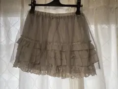 アクシーズファム　スカパン　レース　スカート　チュール　グレー ペチパン M