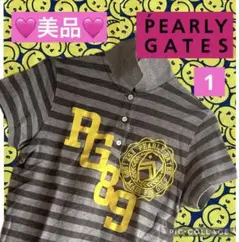 美品♡PEARLY GATESパーリーゲイツ　可愛い♡ボーダー柄　半袖ポロシャツ