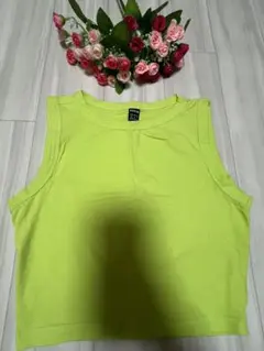 SHEIN タンクトップ ライムグリーン XS