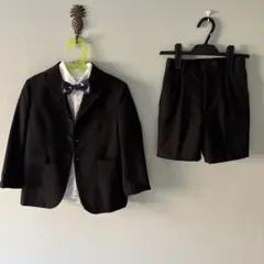 入学式 男の子セット 黒スーツ 120cm 蝶ネクタイ付き