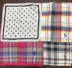 ポロ・ラルフ・ローレン タオルハンカチ　４枚