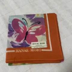 HANAE MORI 森英恵　バタフライプリントハンカチ　スカーフ　新品　未使用