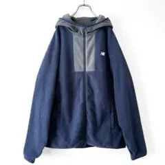 美品 New Balance フリースフルジップフーディ パーカー ゆったり