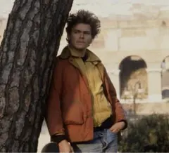 ビンテージ ボア襟付き ブラウン ジャケット